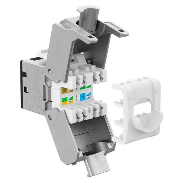 GOOBAY Keystone module RJ45 77943, CAT 6A STP, slim, toolfree, ασημί/μαύρο - Δικτυακός Εξοπλισμός