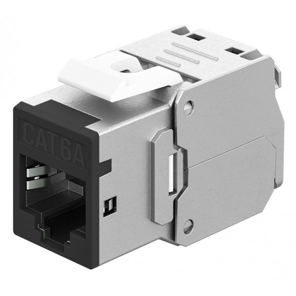 GOOBAY Keystone module RJ45 77943, CAT 6A STP, slim, toolfree, ασημί/μαύρο - Δικτυακός Εξοπλισμός