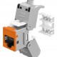 GOOBAY Keystone module RJ45 77947, CAT 6A STP, slim, toolfree, ασημί/πορτοκαλί