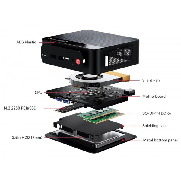 BEELINK mini PC SER5 Pro, AMD 5625U, 16GB, 500GB M.2, Windows 11 Pro