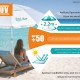 BRUNO ομπρέλα παραλίας αλουμινίου SOL-BAY BRN-0287, 2.2 μέτρων, ασημένια επίστρωση με UV προστασία UPF 50+, αντιανεμικός σκελετός Fiberglass, ρυθμιζόμενο ύψος & κλίση, φορητή με θήκη μεταφοράς