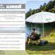 BRUNO ομπρέλα παραλίας αλουμινίου SOL-BAY BRN-0287, 2.2 μέτρων, ασημένια επίστρωση με UV προστασία UPF 50+, αντιανεμικός σκελετός Fiberglass, ρυθμιζόμενο ύψος & κλίση, φορητή με θήκη μεταφοράς