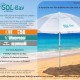 BRUNO ομπρέλα παραλίας αλουμινίου SOL-BAY BRN-0287, 2.2 μέτρων, ασημένια επίστρωση με UV προστασία UPF 50+, αντιανεμικός σκελετός Fiberglass, ρυθμιζόμενο ύψος & κλίση, φορητή με θήκη μεταφοράς