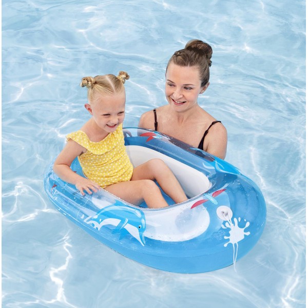 BESTWAY παιδική φουσκωτή βάρκα 34037, 102x69cm, Floatin Friends - BESTWAY