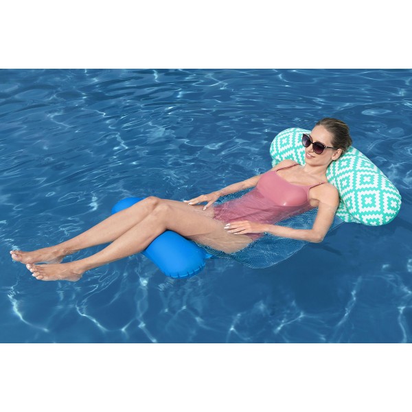 BESTWAY φουσκωτή καρέκλα θαλάσσης 43555, 145x87cm, βεραμάν/μπλε - Είδη Παραλίας