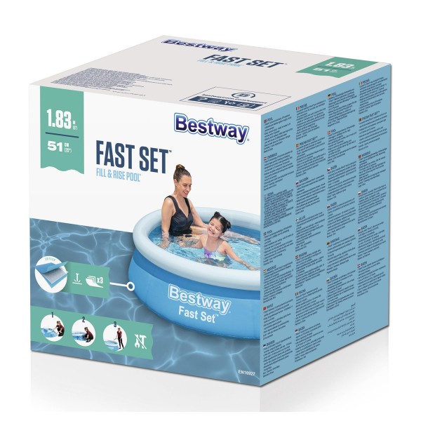 BESTWAY παιδική φουσκωτή πισίνα 57392, 940lt, Φ183x51cm, μπλε