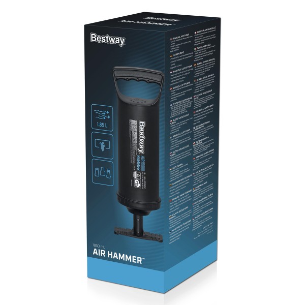 BESTWAY τρόμπα χειρός 62003, 1.85lt, 6PSI, μαύρη