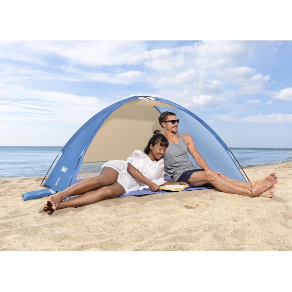 BESTWAY σκίαστρο παραλίας 68105, 2 ατόμων, 200x120x95cm, μπλε/καφέ - Είδη Παραλίας