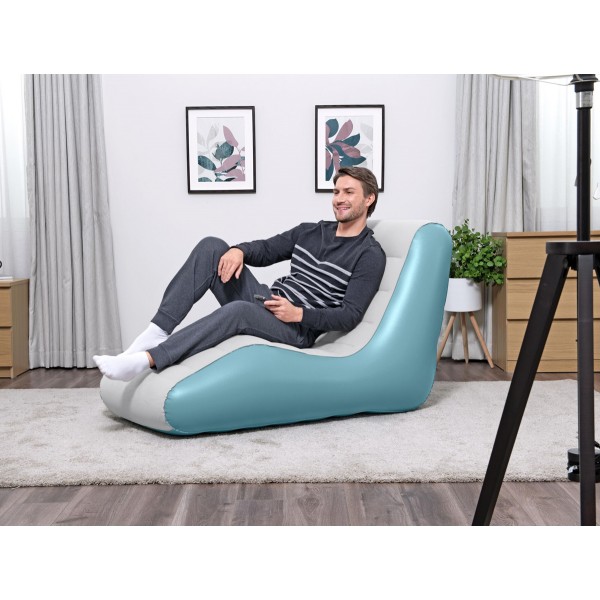 BESTWAY φουσκωτή πολυθρόνα 75127, 133x79x88cm, γαλάζια/λευκή - Είδη Camping