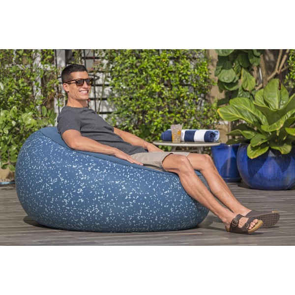 BESTWAY φουσκωτή πουφ πολυθρόνα 75154, 112x112x66cm, μπλε - Είδη Camping