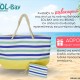 BRUNO τσάντα θαλάσσης με νεσεσέρ SOL-BAY BRN-0298, 58x40cm