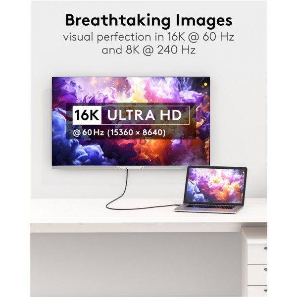 GOOBAY καλώδιο HDMI 2.2 80091, 16K/60Hz, 96 Gbps, 1m, μαύρο - Καλώδια - Αντάπτορες