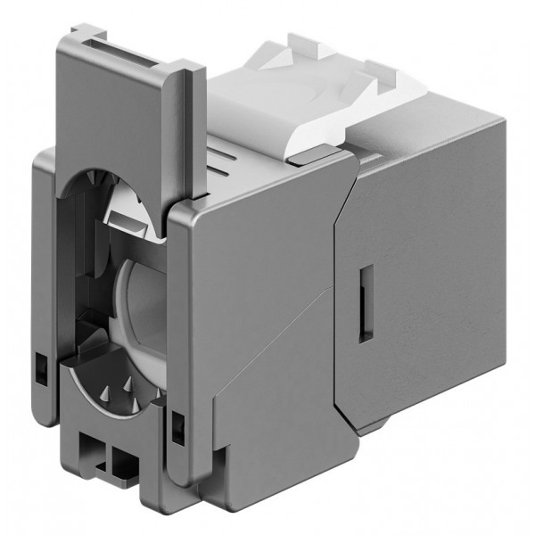 GOOBAY Keystone module RJ45 77942, CAT 6A STP, slim & short, toolfree, ασημί - GOOBAY