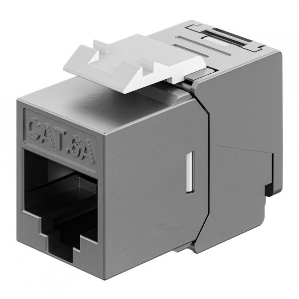 GOOBAY Keystone module RJ45 77942, CAT 6A STP, slim & short, toolfree, ασημί - GOOBAY