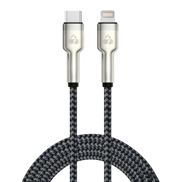 POWERTECH καλώδιο Lightning σε USB-C PTR-0200, PD 27W, 480Mbps, 1m, μαύρο/γκρι - Powertech
