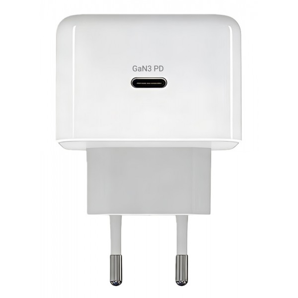 POWERTECH φορτιστής τοίχου PT-1581 με καλώδιο, USB-C, 40 έως 60W, GaN, AVS, λευκός - Φορτιστές Κινητών