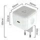 POWERTECH φορτιστής τοίχου PT-1581 με καλώδιο, USB-C, 40 έως 60W, GaN, AVS, λευκός