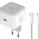 POWERTECH φορτιστής τοίχου PT-1581 με καλώδιο, USB-C, 40 έως 60W, GaN, AVS, λευκός