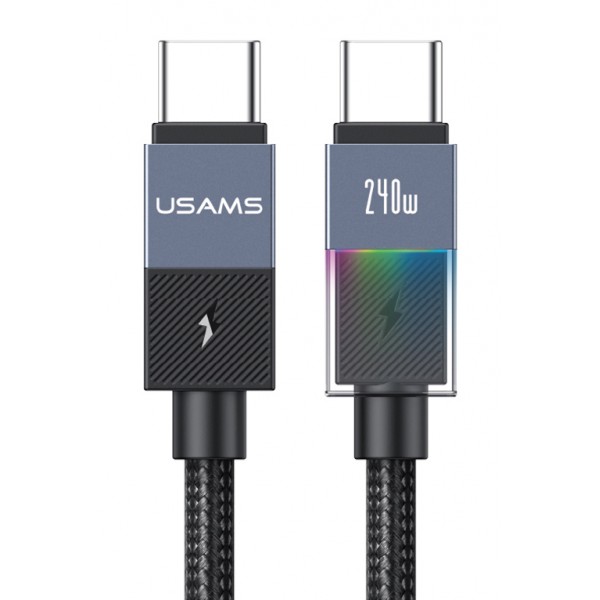 USAMS καλώδιο USB-C SJ775, 240W, 480Mbps, 1.2m, μαύρο - USAMS