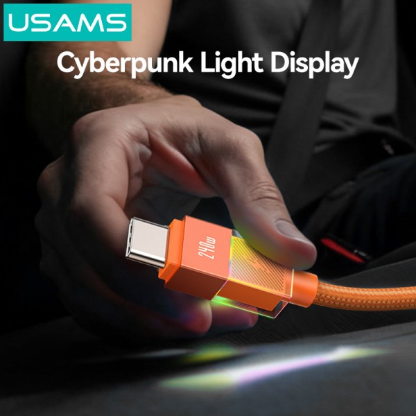 USAMS καλώδιο USB-C SJ775, 240W, 480Mbps, 1.2m, μαύρο - USAMS