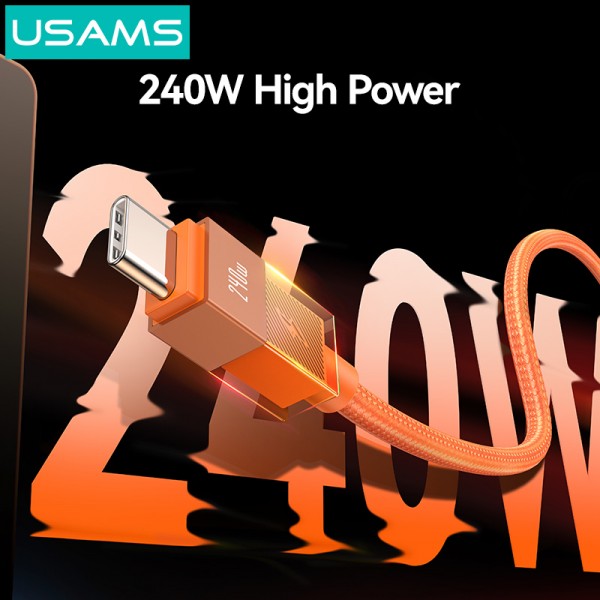 USAMS καλώδιο USB-C SJ775, 240W, 480Mbps, 1.2m, μαύρο