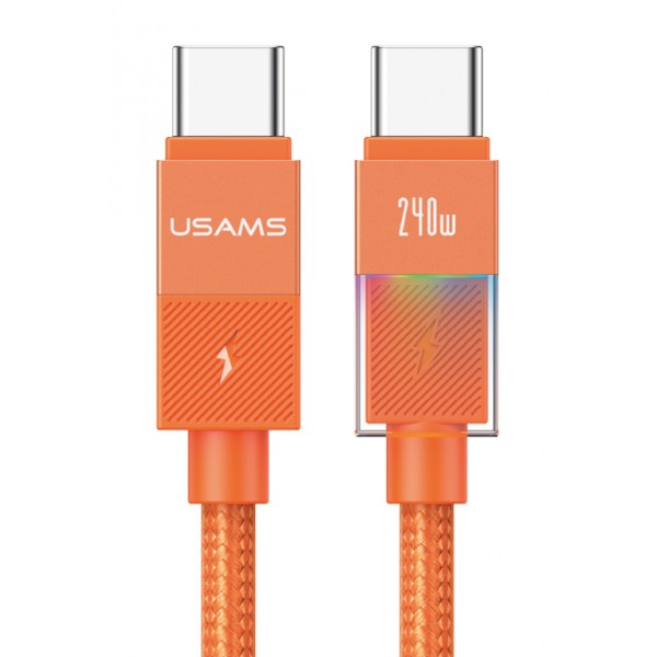 USAMS καλώδιο USB-C SJ775, 240W, 480Mbps, 1.2m, πορτοκαλί - USAMS