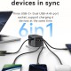 USAMS φορτιστής/αντάπτορας πρίζας CC310, 2x USB & 3x USB-C, universal, 70W, μαύρος