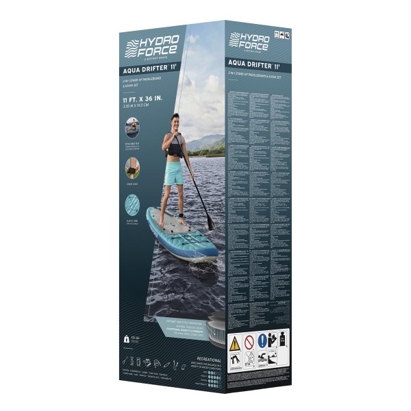 BESTWAY φουσκωτή σανίδα SUP/kayak Oceana 6532D με αποσπώμενο κάθισμα, 335x91.5x15cm, μπλε