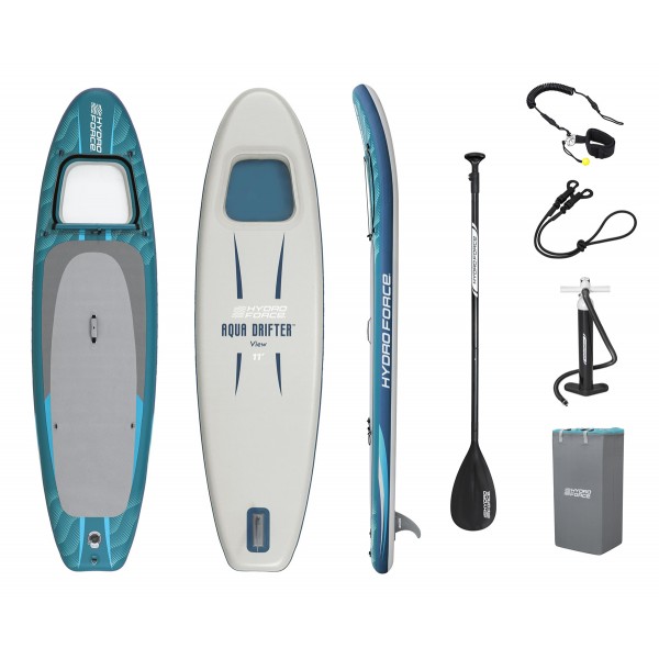 BESTWAY φουσκωτή σανίδα SUP Aqua Drifter View 6532H με διάφανο παράθυρο, 335x91.5x15cm, μπλε - Σύγκριση Προϊόντων