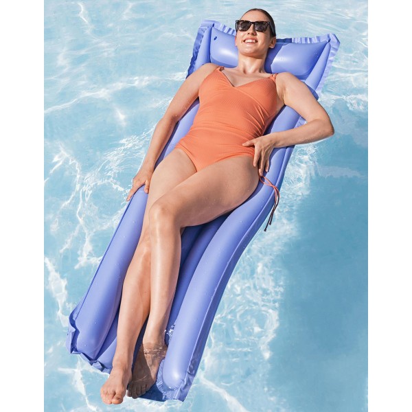 BESTWAY φουσκωτό στρώμα θαλάσσης 44007 με μαξιλάρι, 183x69cm, μωβ - Είδη Παραλίας
