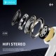 CELEBRAT earphones με μικρόφωνο G39, USB-C σύνδεση, 14mm, 1.2m, λευκά