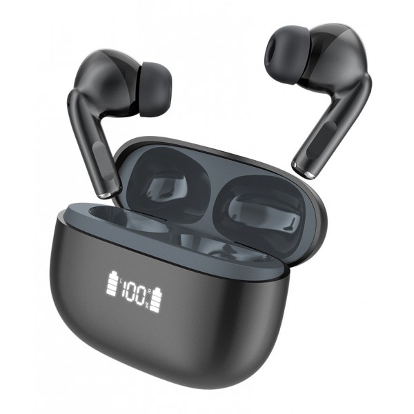 CELEBRAT earphones με θήκη φόρτισης W72, True Wireless, 10mm, 33/380mAh, ANC & ENC, μαύρα - Αξεσουάρ Κινητών