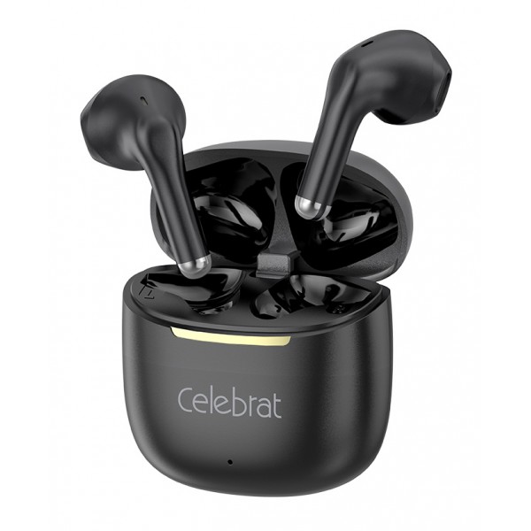 CELEBRAT earphones με θήκη φόρτισης W79, True Wireless, 13mm, 30/300mAh, μαύρα - Αξεσουάρ Κινητών