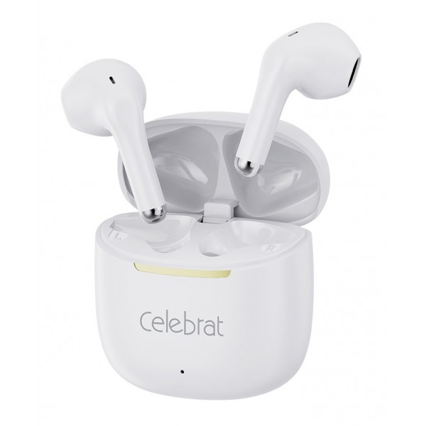 CELEBRAT earphones με θήκη φόρτισης W79, True Wireless, 13mm, 30/300mAh, λευκά - Αξεσουάρ Κινητών