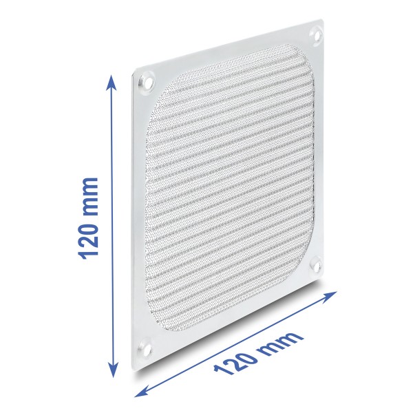 DELOCK σχάρα για 120mm ανεμιστήρα 67458 με φίλτρο σκόνης, μεταλλική, ασημί - 