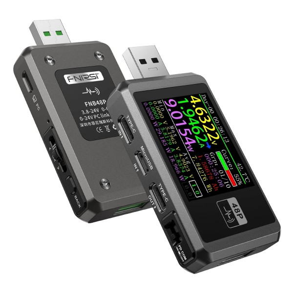 FNIRSI USB tester φόρτισης FNB48P, USB/micro USB/USB-C - FNIRSI