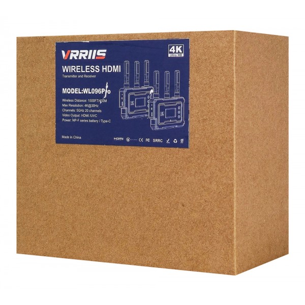 VRRIIS HDMI σύστημα ασύρματης μετάδοσης βίντεο WL096 Pro, 4K, 5GHz, έως 450m