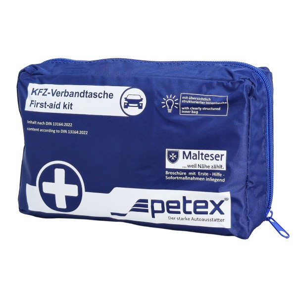 PETEX kit πρώτων βοηθειών για οχήματα 43930005, DIN 13164-2022, μπλε - 