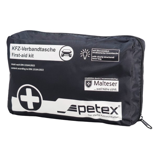 PETEX kit πρώτων βοηθειών για οχήματα 43930004, DIN 13164-2022, μαύρο - 