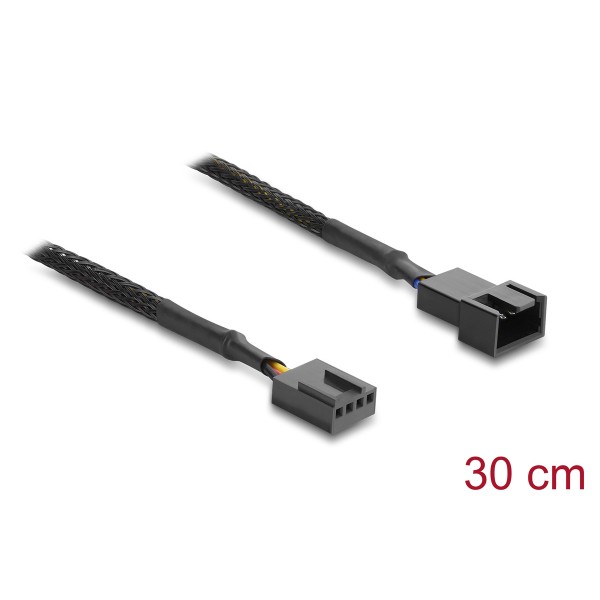 DELOCK καλώδιο προέκτασης 4pin PWM 91360 για ανεμιστήρες, 30cm, μαύρο - Περιφερειακά