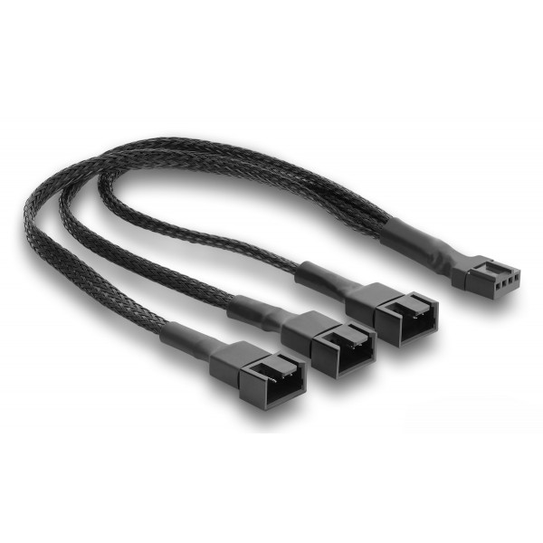 DELOCK καλώδιο 1x 4pin PWM σε 1x 4pin PWM + 2x 3pin 91366 για ανεμιστήρες, 25cm, μαύρο - Περιφερειακά