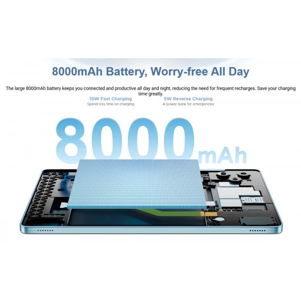 DOOGEE tablet Tab G6, 11", 6/256GB, 4G, Android 15, 8000mAh, γκρι