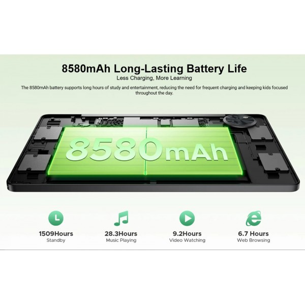 DOOGEE tablet U11 Kid, 11", 4/128GB, Android 16, 8580mAh, πράσινο