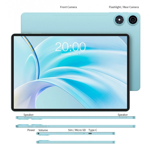 TECLAST tablet P50 με πληκτρολόγιο/στυλό αφής/θήκη, 11", 8/128GB, 4G, Android 15, 7000mAh, μπλε