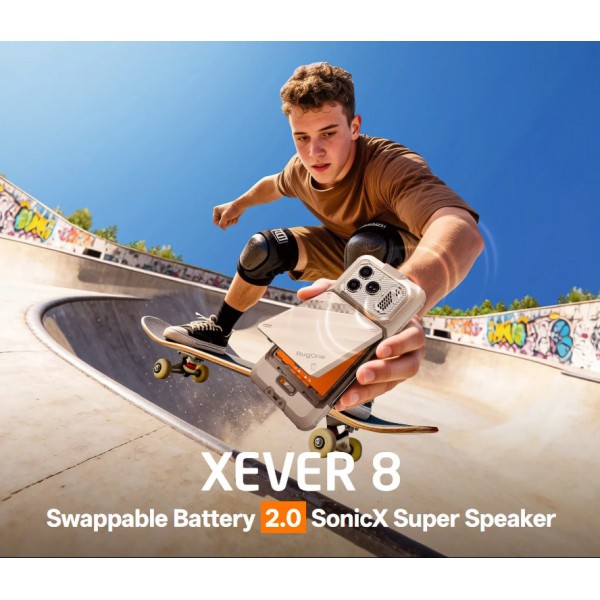 RUGONE smartphone Xever 8, 6.50", 8/128GB, 4800mAh, IP68/IP69K/MIL-STD-810H, μαύρο - Smartphones