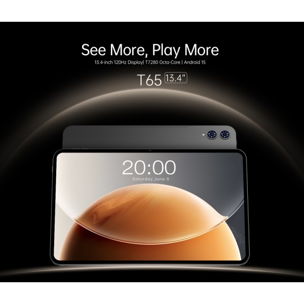 TECLAST tablet T65, 13.4", 6/128GB, 4G, Android 15, 8000mAh, γκρι - 