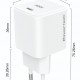 POWERTECH φορτιστής τοίχου PT-1612, USB-C, 100W, GaN, AVS, λευκός