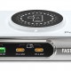 POWERTECH σταθμός φόρτισης PT-1624, 2x USB/2x USB-C/wireless, 72W, λευκός