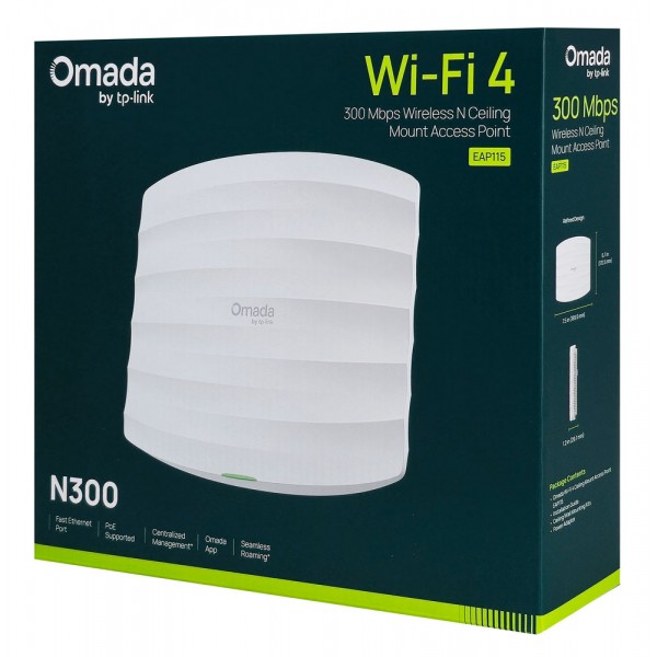 TP-LINK access point EAP115, 300Mbps, οροφής, V4.30