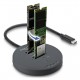 DELOCK docking station για M.2 NVMe PCIe SSD 64364, 2 θέσεων, 20Gbps, clone function, μαύρο